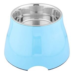 Animax Anti Skid Stainless Steel Dog Food Bowl (Multicolor) - Medium-520 ml (Blue)